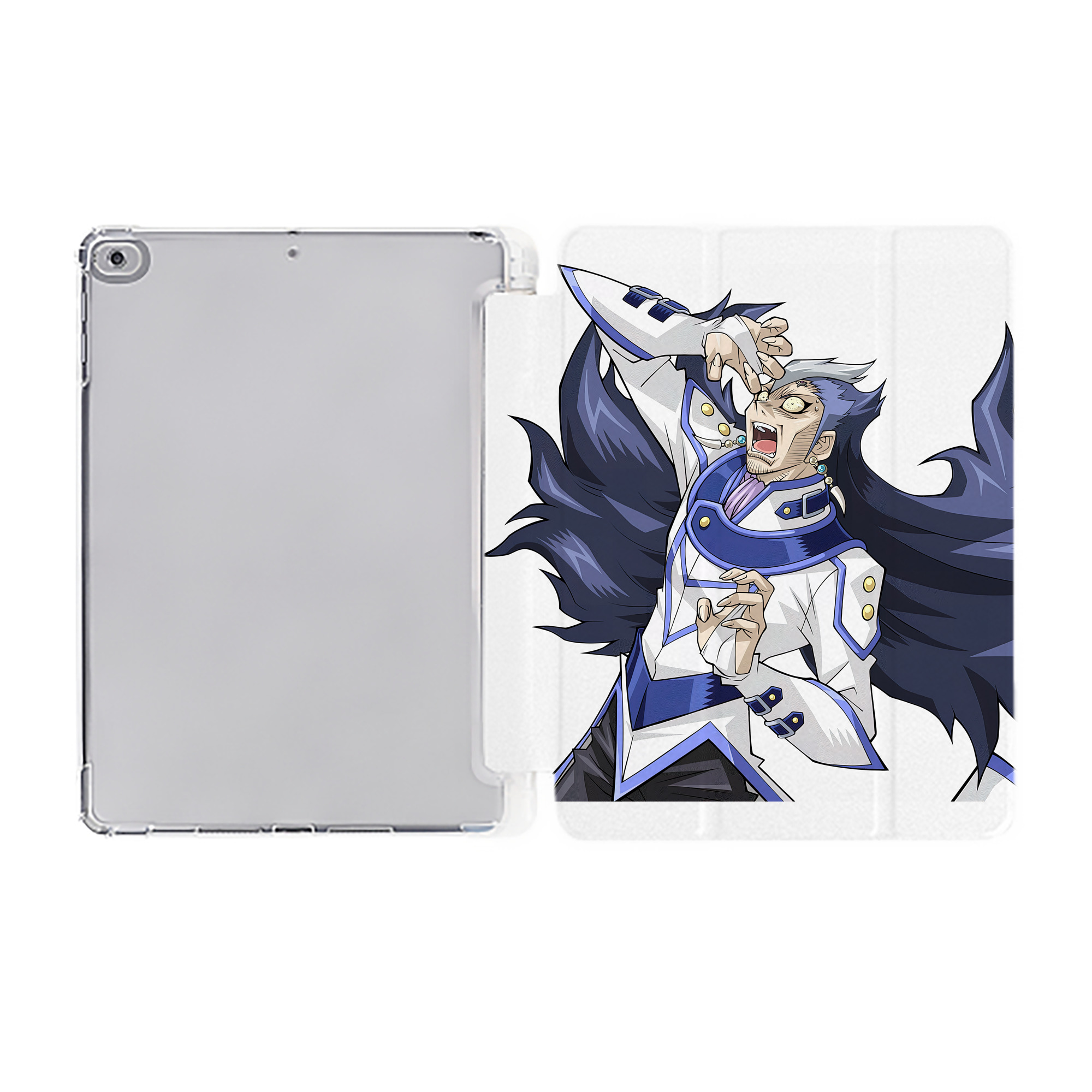 （画像用） 遊☆戯☆王 Yu-Gi-Oh! IPad ケース ペン収納付き 三つ折りスタンド PUレザー×シリコン 対応機種9.5/10.5/10.9インチ
